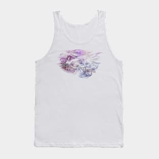 Mermaid And Octopus in Amethyst Tank Top